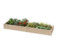 Greenera Wooden Raised Garden Bed, Elevated Planter Box Kit with Open-ended Base with Two Growing Areas Raised Vegetable Flowers Herbs Garden Beds for Outdoor Patio Backyard, 238x57.8x25cm