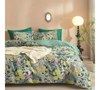 Greenery Duvet Cover Sets Dark Green Double Bedding Set with Zipper Closure, Soft Microfiber Quilt Cover with 2 Pillowcases 50x75cm QD568