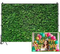 Greenery Grass Backdrops for Photoshoot, Spring Nature Green Grass Leaves Safari Picture Party Decorations Wall Backdrop for Photography Decor Banner, Photographic Studio Photo Backgrounds 10X8 FT