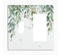Greenery Light Switch Cover Plate/Outlet Covers, Elegant Leaf Design for Home Decoration, Thermoplastic Wall Plates, Standard Size Toggle Rocker