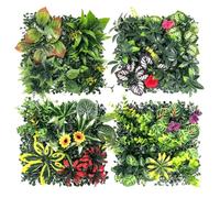 Greenery Wall Backdrop 4 Pieces 25 x 25 cm Foliage Panels Privacy Screen Outdoor Indoor Wedding Balcony Patio Porch Living Room Office Restaurant Cafe Photo Booth Event Banquet Studio Prop Party Di
