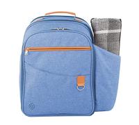 Greenfield Collection 2 Person Deluxe Insulated Backpack Cooler Lunch Bag - Picnic Bag with Cutlery/Picnic Set and Picnic Blanket; Perfect Cool Bag Rucksack for Camping/BBQ/Hiking - Blue