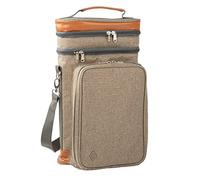 Greenfield Collection - Contemporary 4 Person Leak Proof Wine Bottle Cooler Bag for Cans, Champagne, Perfect Picnic Wine Carrier Shoulder Bag Insulated Drinks and Lunch Bag (Stone Grey)