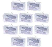 Greenfields 10 Piece Set Corrugated Plastic Shoe Storage Boxes with Handle - Unisex for Men and Women Foldable and Stackable & Easily Transported - Transparent Shoes Trainers