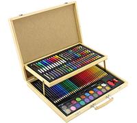 Greenfields 108pc Wooden Art Case for Childrens Kids & Adults - Set of Colouring Pencils Painting Drawing Creativity