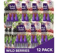 Greenfields 12 Pack Perfect Scents Refill Air Freshener - Compatible with Ambi Pur 3volution Plug-In Units - Long-Lasting 20ml Refills, Up to 90 Days of Fragrance (Wild Berries)