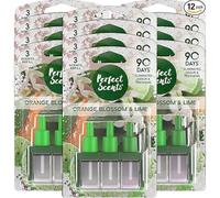 Greenfields 12 Pack Perfect Scents Refill Air Freshener - Compatible with Ambi Pur 3volution Plug-In Units - Long-Lasting 20ml Refills, Up to 90 Days of Fragrance (Orange Blossom & Lime)