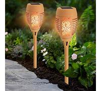 2 Pack 36 LED Solar Torch Light Dancing Flickering Flame Effect Stake Light Waterproof Outdoor Garden Landscape Path Lamp