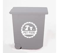 20L Grey Pet Food Storage Container - Flip Lid Top with Rolling Wheels - Perfect for Pets, Cats, Dogs Animal Pets Dry Foods - Dispenser Bin with Airtight Storage