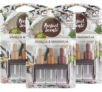 Greenfields 3 Pack Perfect Scents Refill Air Freshener - Compatible with Ambi Pur 3volution Plug-In Units - Long-Lasting 20ml Refills, Up to 90 Days of Fragrance (Vanilla & Magnolia)