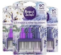 Greenfields 3 Pack Perfect Scents Refill Air Freshener - Compatible with Ambi Pur 3volution Plug-In Units - Long-Lasting 20ml Refills, Up to 90 Days of Fragrance (3xPSLavender&HoneyB-SD)