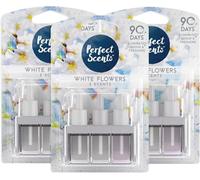 Greenfields 3 Pack Perfect Scents Refill Air Freshener - Compatible with Ambi Pur 3volution Plug-In Units - Long-Lasting 20ml Refills, Up to 90 Days of Fragrance (White Flowers)