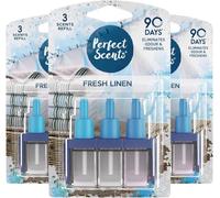 Greenfields 3 Pack Perfect Scents Refill Air Freshener - Compatible with Ambi Pur 3volution Plug-In Units - Long-Lasting 20ml Refills, Up to 90 Days of Fragrance (Fresh Linen)