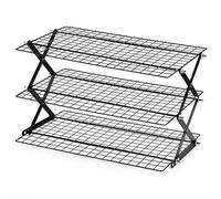 Greenfields 3 Tier Collapsible Cooling Rack Foldable Baking Rack Kitchen Countertop Organiser Storage Shelf for Cookies Cakes Bread Pastries Cupcakes Drying Rack Space Saving Metal Wire Rack