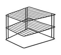 Greenfields 3 Tier Corner Kitchen Plate Rack, Tidy Cupboard Shelf Insert Organiser and Space Saver Unit - Premium Quality great for organising plates and saving cupboard space (Black)