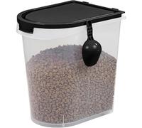 Greenfields 36L Airtight Pet Food Storage Container With Scoop Up to 33 lbs Treats For Pet Dog Cat Animal 15kg Dry Food Dispenser With Casters (Black)