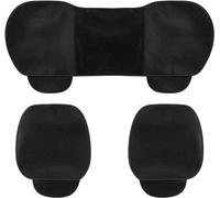 Greenfields 3pc Universal Car Seat Covers for Front and Rear - PU Leather Cover Seat with Seat Bottom Cushion and Pockets - Seat Protector Non Slip Fits 90% of Vehicles (Black (Breathable))
