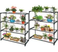 4 Tier Greenhouse Shelving Racks, Freestanding Plant Stands for Garden Use - Ideal for Pots, Trays, and Potting - Sturdy Outdoor Tiered Storage Solution (2)