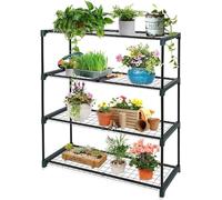 4 Tier Multi Purpose Greenhouse Staging Plant Flower Decor Rack Stand Display Shelving Unit Perfect for Garden, Shed, Garage Storage Indoor or Outdoor Organiser (Pack of 1)