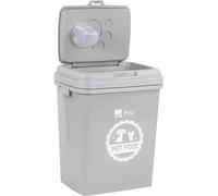 40L/15KG - Pet Food Storage Airtight Storage Container with Flip Top Locking System - Integrated Scoop Food Dispenser Bin, Birds, Pets, Cat, Dog, Fish, Pellet (Grey)
