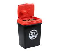 Greenfields 40L/15KG - Pet Food Storage Airtight Storage Container with Flip Top Locking System - Integrated Scoop Food Dispenser Bin, Birds, Pets, Cat, Dog, Fish, Pellet (Black/Red)