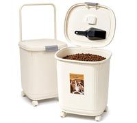 Greenfields 45L Airtight Pet Food Storage Container with Wheels, Pull Handle, Scoop & Secure Latch, Stackable Dog & Cat Food Bin