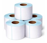 Greenfields 5 Pack Direct Thermal Label Rolls 4" x 6" (100 x 150mm), 500 Labels per Roll, 4.7" Roll Diameter, 25mm Core, Strong Adhesive Shipping Labels for Thermal Printers