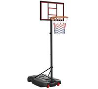 Greenfields 8.5ft Adjustable Basketball Hoop and Stand Portable Basketball System with Wheels, Steel Pole, HDPE Backboard and Fillable Base for Garden Driveway Indoor Outdoor Play