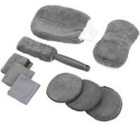 Greenfields 9pc Automotive Car Cleaning Kit with Storage Bag - Detailing for Interior and Exterior, Leather, Emblems, Air Vents - Streak-Free Finish - All Parts of the Vehicle