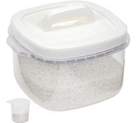 Greenfields Airtight Food Storage Container with Lid - Rice Storage with Measuring Cup - BPA Free Plastic Cereal Container - Kitchen, Worktop, Storage for Flour, Pet Food, Beans (5KG)
