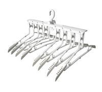 Greenfields Anti Slip 8 in 1 Folding Magic Clothes Hanger with 360° Rotating Wardrobe Storage Collapsible Travel Space Saving Magic Hangers with Multi-function Space (White)