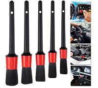 Greenfields Auto Car Detailing Brush Set (Set of 5) - Automotive Detail Cleaning Brushes Set For Cleaning Wheels/Engine/Interior/Emblems/Interior/Exterior/Air Vents (5 Pack)