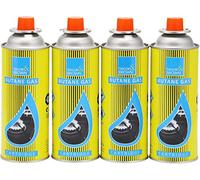 Greenfields Butane Gas Bottles Canister Camping Heater Cooker BBQ - Compact and Resealable Canister - CP 250 Valve Gas Cartridge, for Bistro and Camping Outdoors Stoves (4 Bottles)