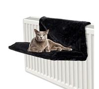 Greenfields Cat Kitten Puppy Dog Animal Radiator Hanging Bed - Cosy Fleece Warm Basket Cradle Hammock Made from Strong Durable Metal Frame Suitable for Pets up to 5kg (Black)