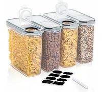 Cereal Storage Containers | Set of 4 | Durable Food Grade Plastic Dispenser | BPA Free, Easy to Use | Perfect for Cornflakes, Flour, and More | Practical Kitchen Storage Solution
