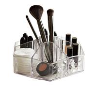 Greenfields Clear Acrylic Cosmetic 7 Section Makeup Organiser Lipstick Jewellery Display Box Tidy Stand Display for Bedroom Bathroom Dressing Table Office Desk Contemporary Design