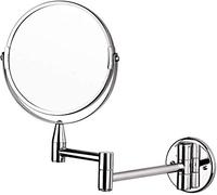 Greenfields Double Sided Wall Mounted Extendable Magnifying Makeup Mirror | Chrome Finish Swivel Vanity Mirror for Bathroom Shaving Grooming Cosmetic and Skincare Use
