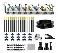 Greenfields Drip Irrigation System Kit 66FT/20M Garden Watering Kit with 20 Adjustable Bendable Misting Nozzles Automatic Plant Watering Garden Lawn Greenhouse Raised Beds