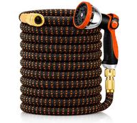 Greenfields Expandable Garden Hose Pipe with 10 Spray Nozzle Heavy Duty Leakproof Flexible Water Hose with Brass Connectors for Garden Patio Car Wash (75FT)
