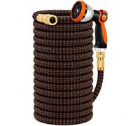 Greenfields Expandable Garden Hose Pipe with 10 Spray Nozzle Heavy Duty Leakproof Flexible Water Hose with Brass Connectors for Garden Patio Car Wash (100FT)
