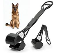 Greenfields Foldable Pet Pooper Scooper - Long-Handle Dog Waste Picker, Portable Heavy-Duty Poop Scoop with Non-Slip Grip, Strong ABS Jaw Clamp for All Surfaces, Clean Design for Dogs & Cats (2 Pack)