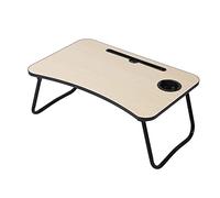 Folding Laptop Desk Lap Table or Breakfast Table - Anti Slip Rubberised Legs - Reading, Coffee, Working Table - Variety of Uses - Use on Bed or Floor with Folding Legs (Maple)