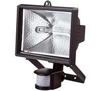 Greenfields Halogen Floodlight Security Light 180 Degree Adjustable 400W Black Aluminium with PIR Motion Sensor - 12m Range with Detection Angle and Sensitivity Settings