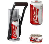 Greenfields Heavy-Duty Wall Mounted Can Crusher 2-in-1 with Built-in Bottle Opener - Eco-Friendly Aluminum Can Compactor for Recycling - Space-Saving, Durable Steel Design with Soft Grip Handle