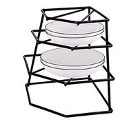 Greenfields Kitchen 4 Tier Corner Plate Rack Heavy Duty Kitchen Cupboard Storage Shelf Organiser Space Saving Dish Rack Stand for Plates Bowls Dishes Compact Countertop Cabinet Organiser