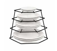 Greenfields Kitchen 4 Tier Corner Plate Rack Heavy Duty Kitchen Cupboard Storage Shelf Organiser Space Saving Dish Rack Stand for Plates Bowls Dishes Compact Countertop Cabinet Organiser