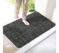 Greenfields Magic Door Mat Entrance - 46 x 70cm Outdoor or Indoor Anti Slip Mats - Removes Dirt, Mud, Snow and Absorbs Water - Keeps your Floors Clean - Microfibre and Washable (Black)