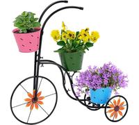 Greenfields Metal Welcome Planter - Bicycle Planter Stand - Hanging Planter with Coco Liner Decorative Welcome Sign Outdoor Decor for Garden - Patio, Deck, Entry and Front Porch (Bicycle Planter)