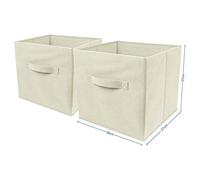 Greenfields Pack of 2 Large Foldable Square Canvas Cube Storage Box Collapsible Fabric Cubes Kids Bedroom Office