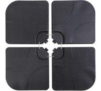 Greenfields Pack of 4 60/80KG Cantilever Parasol Base - Square Shaped Fill with Water or Sand - Black Umbrella Hanging Banana Cantilever for Garden, Patio, Deck - U Locking Parasol Base Weight